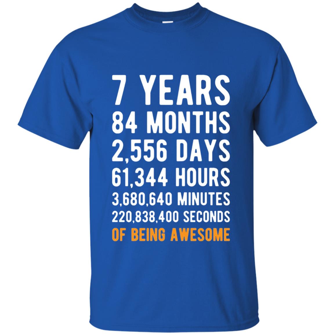 7th Birthday Shirt 7 Years Old Being Awesome Royal