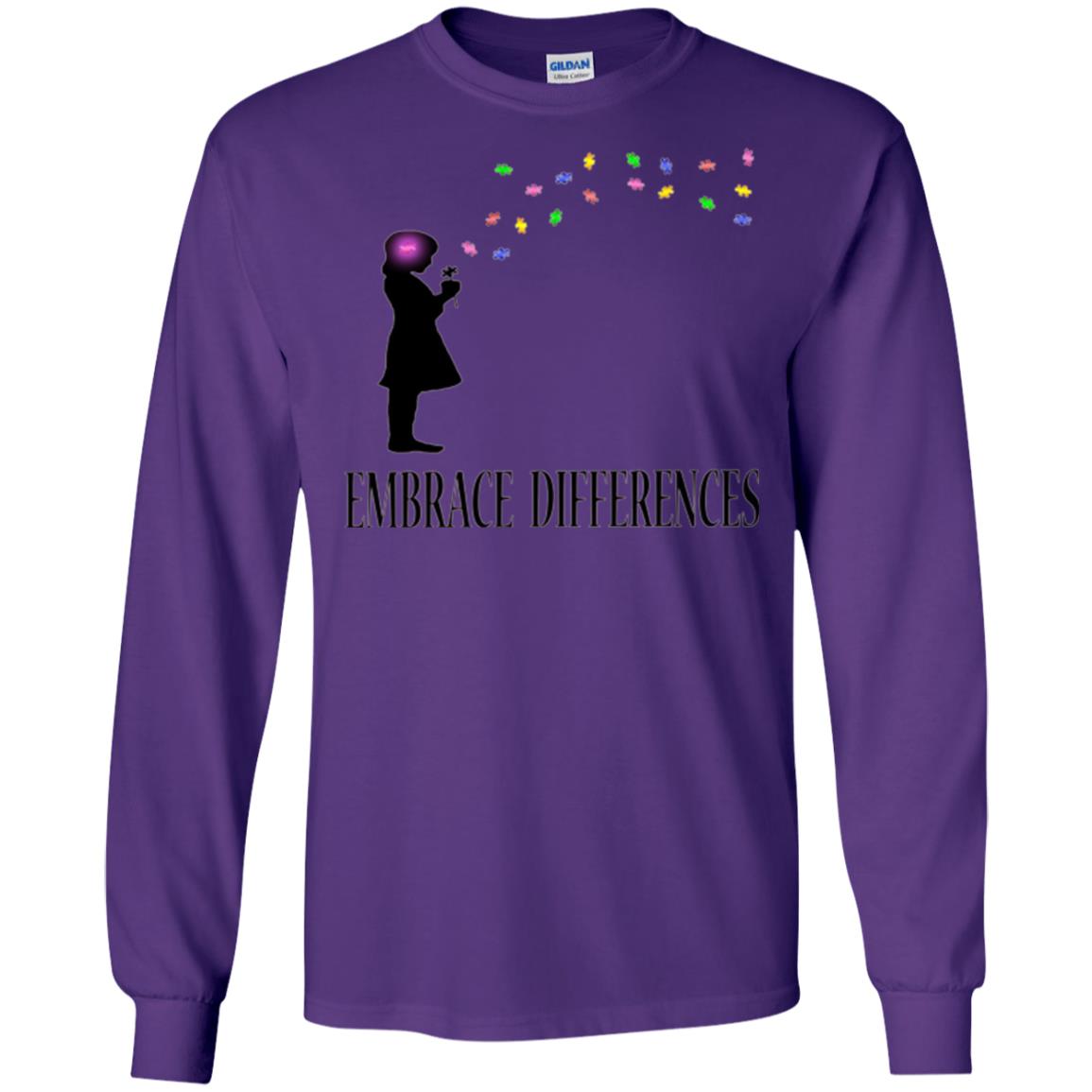Embrace Differences Shirt Proud Autism Awareness T-shirt Purple