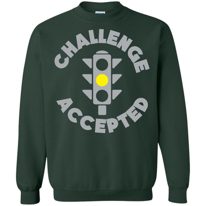 Funny Racing T-shirt Challenge Accepted Yellow Light Car Forest Green