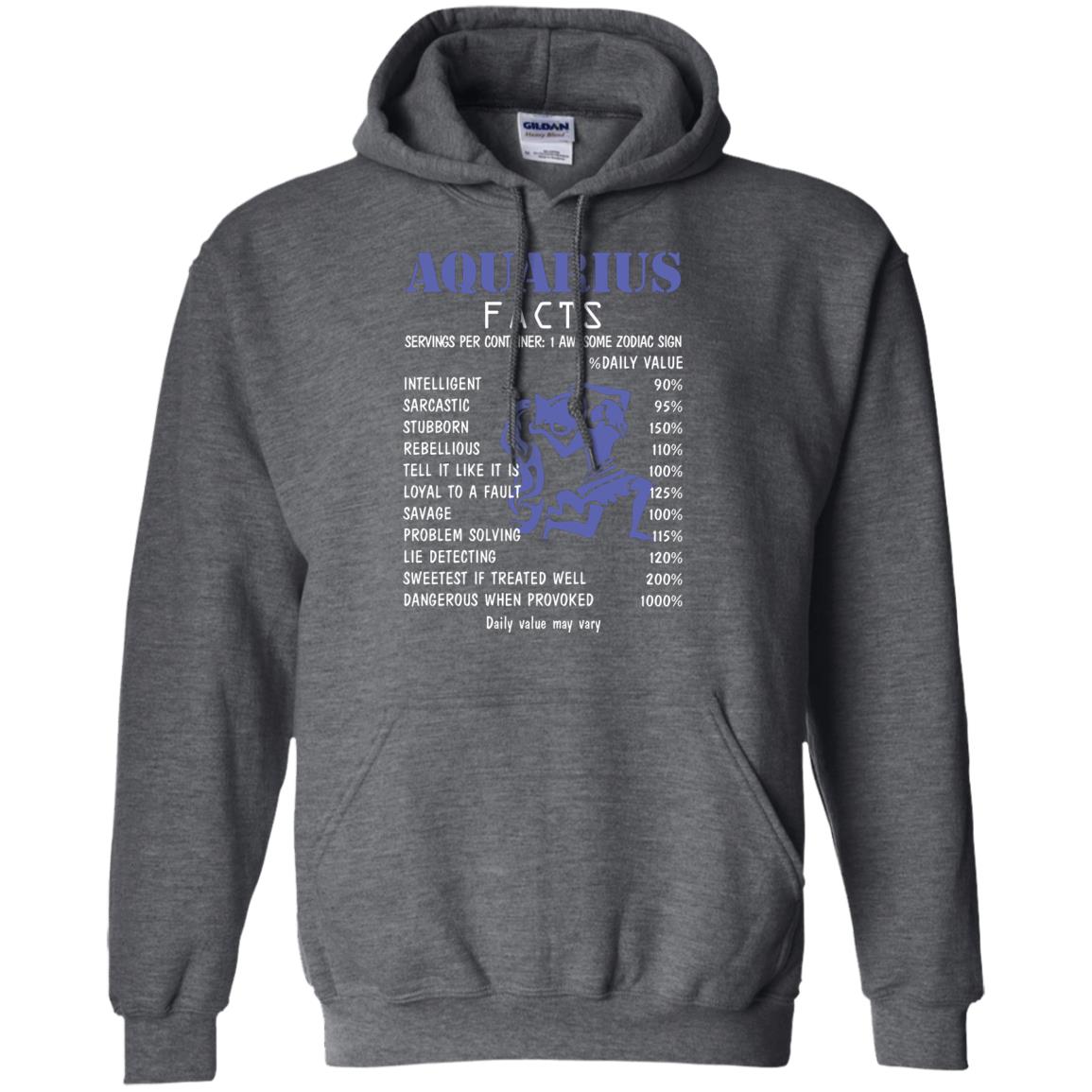 Aquarius Facts 1 Awesome Zodiac Sign Gift Shirt Fo Aquarius Horoscope Dark Heather