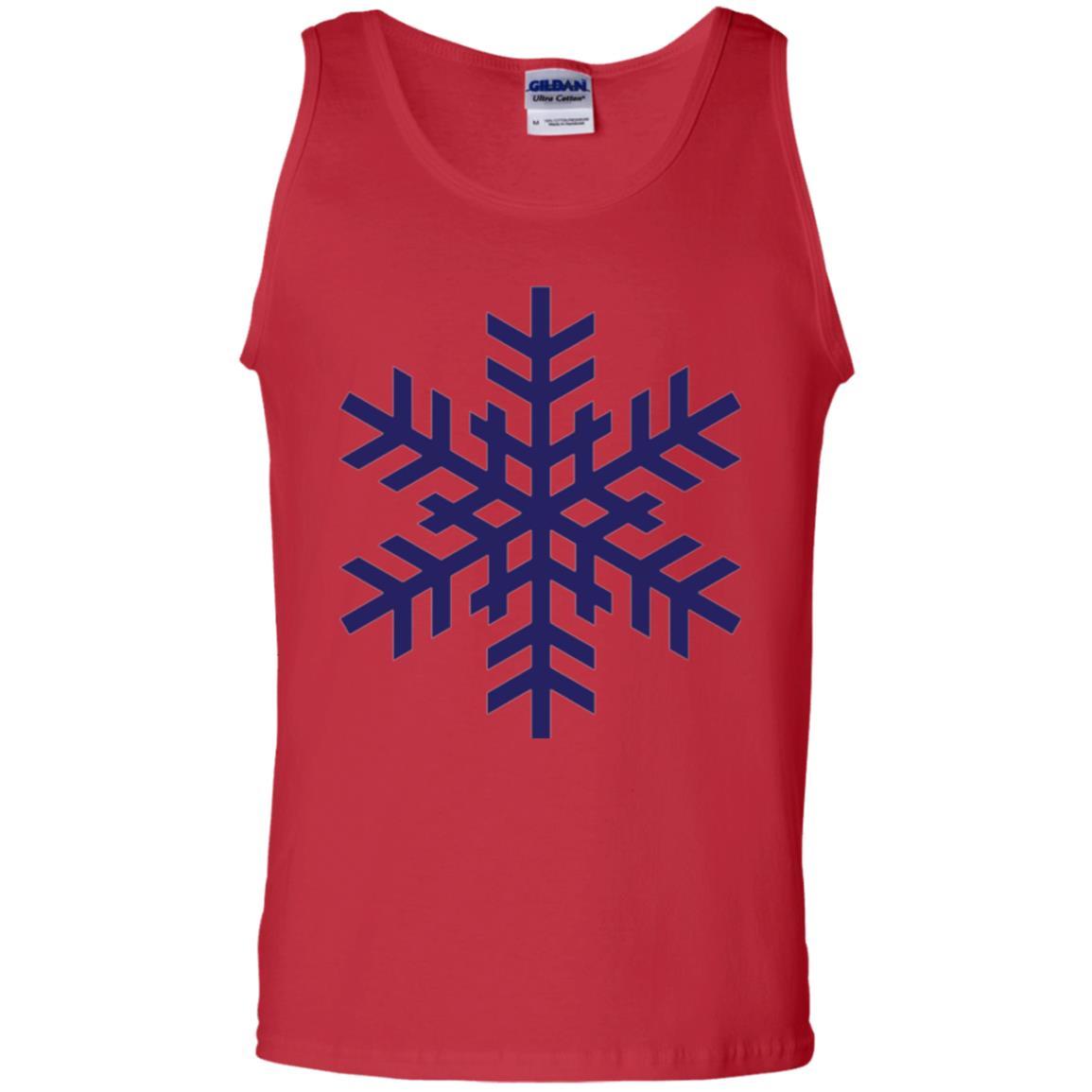 Christmas T-shirt Navy Blue Snowflake T-shirt Red