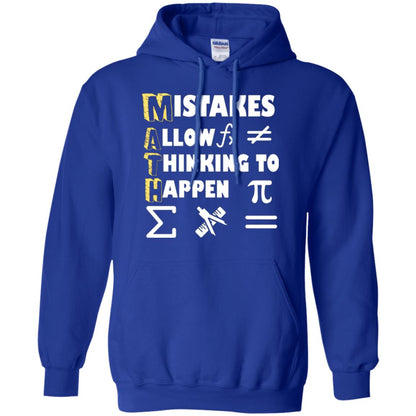 Math Lover T-shirt Mistakes Allow Thinking To Happen Royal