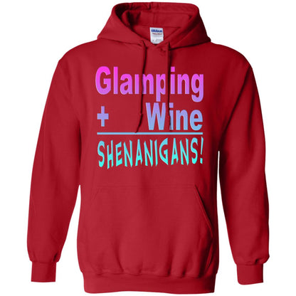 Glamping Drink Wine Shenanigans Funny Happy Glamper T-shirt Red