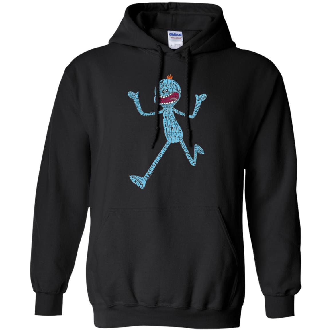 Cartoon T-shirt It_s Mr. Meeseeks Typography Black