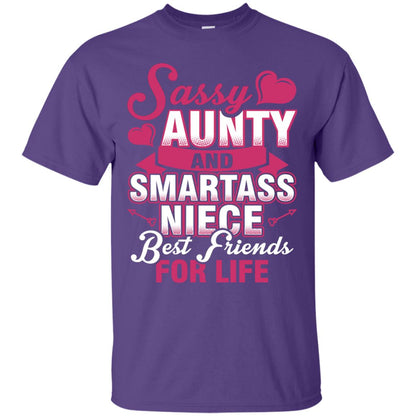 Sassy Aunty And Smartass Niece Best Friends For Life Shirt Purple