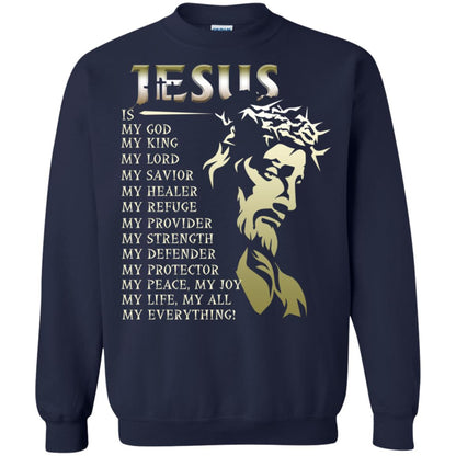 Jesus Is My God My King My Lord My Savior My Healer Shirt Navy