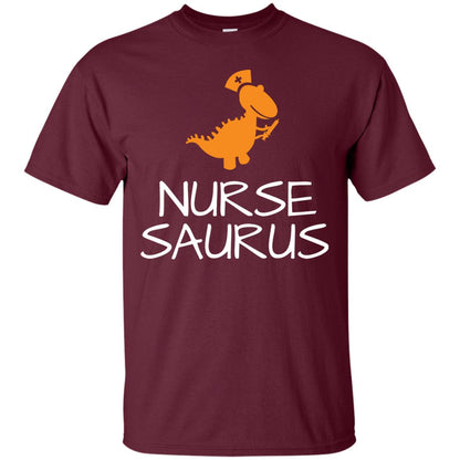 Nurse Saurus Dinosaur Nurse Cap T-shirt Maroon