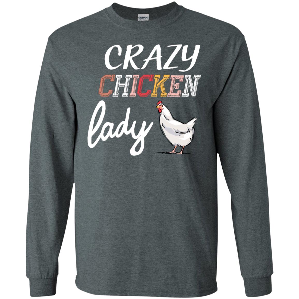 Crazy Chicken Lady Chicken Shirt For Girls Womens Dark Heather