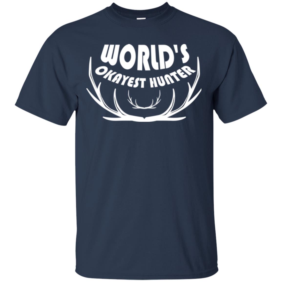 Hunting Lovers T-shirt World's Okayest Hunter Navy