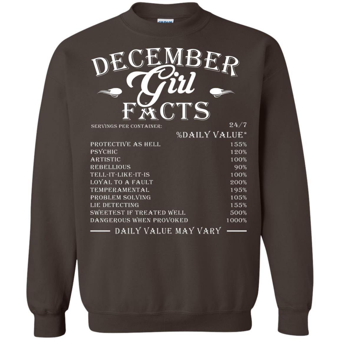 December Girl Facts T-shirt Dark Chocolate