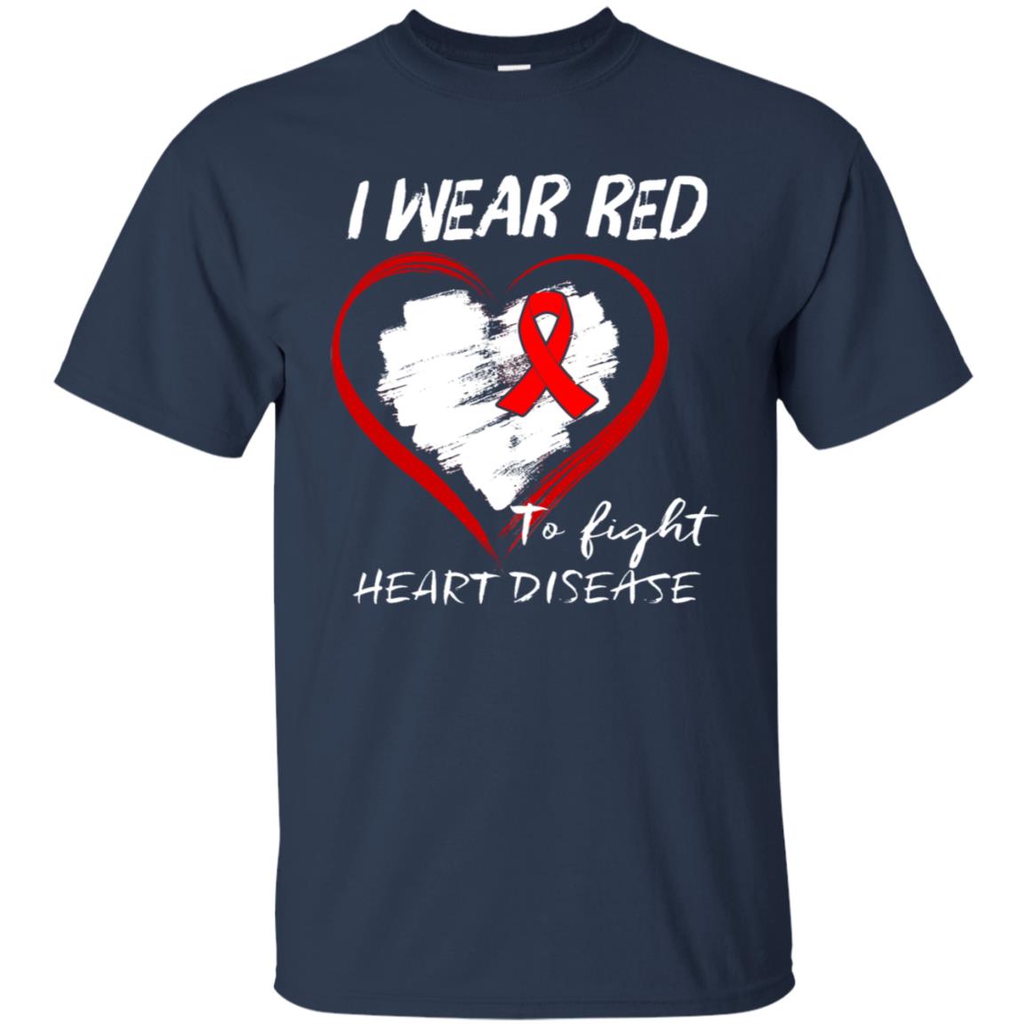 I Wear Red To Fight Heart Disease Shirt Navy