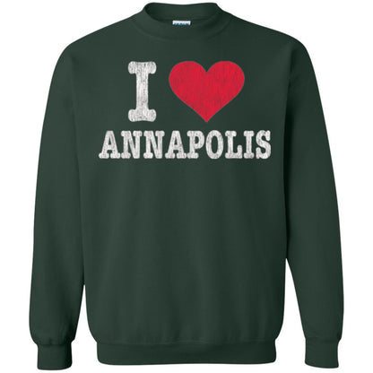 Distressed Retro I Love Annapolis T-shirt Forest Green
