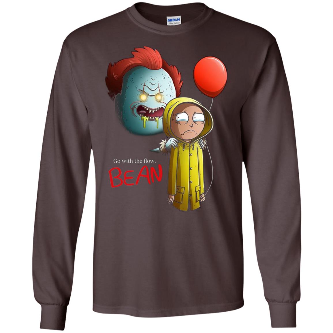 Go With The Flow It And Bean Horror Movie Shirt Dark Chocolate
