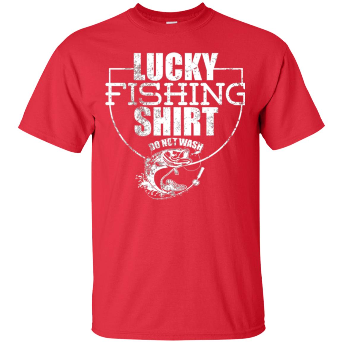 Fisherman T-shirt Lucky Fishing Shirt Do Not Wash Red