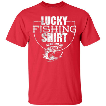 Fisherman T-shirt Lucky Fishing Shirt Do Not Wash Red
