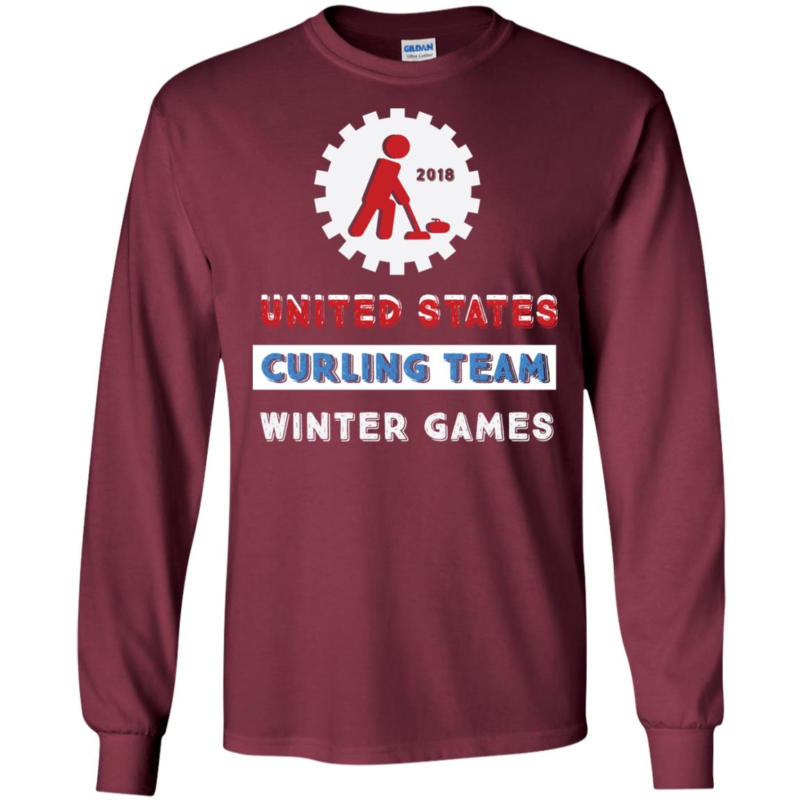 United States Curling Team Winter Games Curling Lover T-shirt Maroon