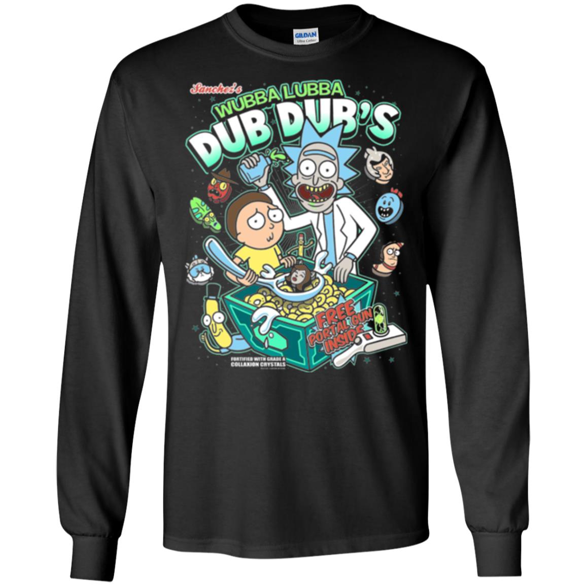 Movie T-shirt Wubba Luba Dub Dub_s Cereal Black