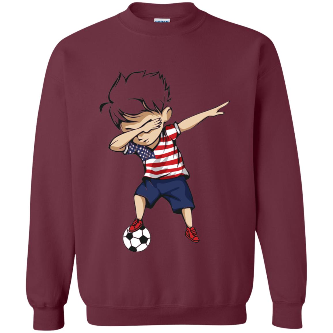 Dabbing Soccer Boy United States Jersey Shirt Usa Football Maroon