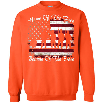 Home Of The Free Because Of The Brave Flag Military Shirt Orange