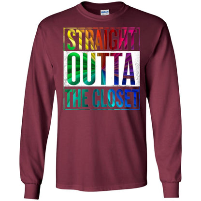 Gay Pride Lgbt T-shirt Straight Outta The Closet Maroon