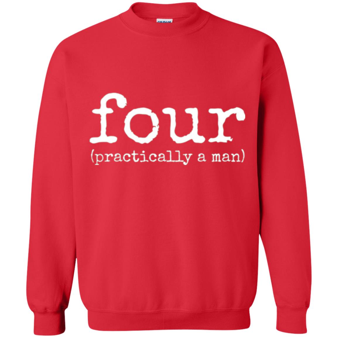4th Birthday T-shirt Your Practically A Man T-shirt Red