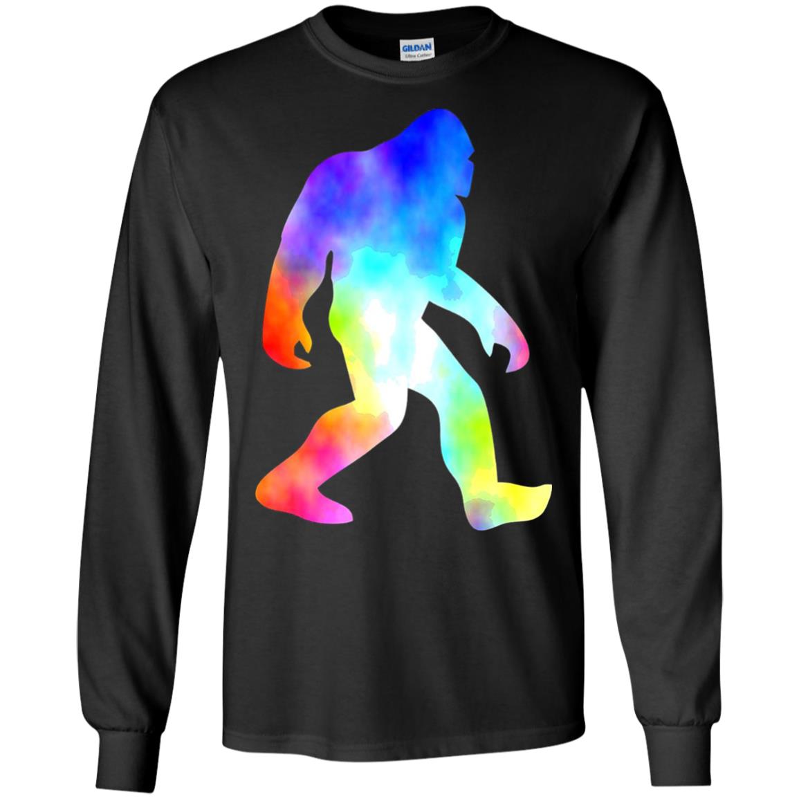 Bigfoot Sasquatch Neon T-shirt Black