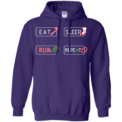 Christmas T-Shirt Eat Sleep Run Repeat Purple