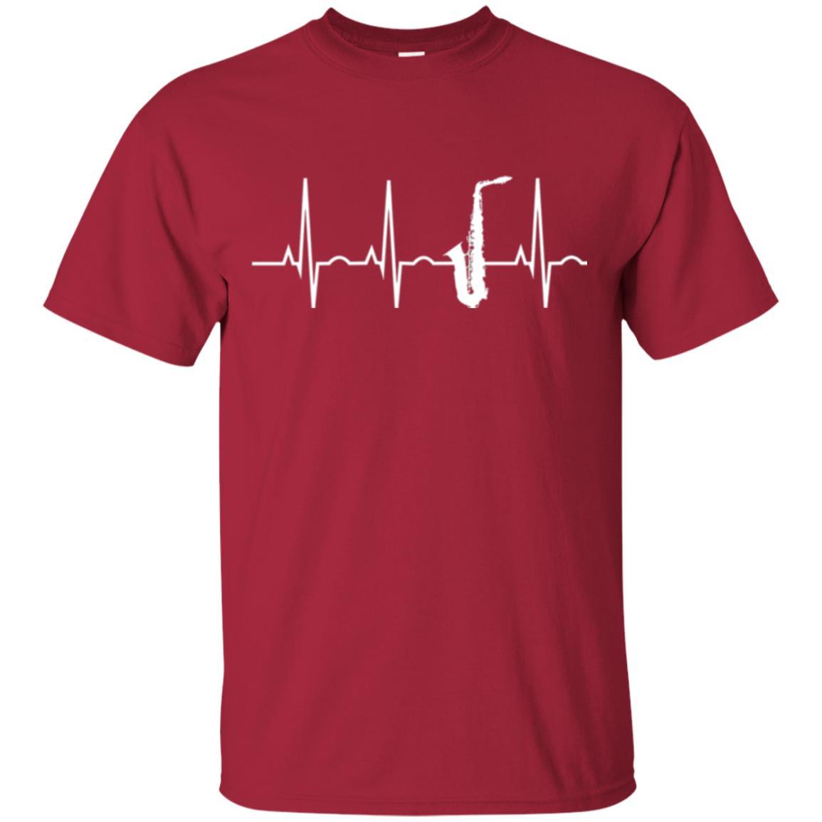 Saxophone Player T-shirt Saxophone Heartbeat T-shirt Cardinal