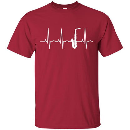 Saxophone Player T-shirt Saxophone Heartbeat T-shirt Cardinal