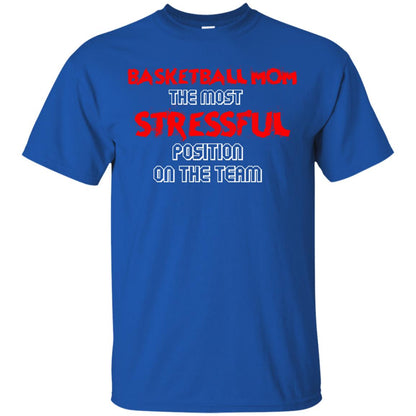 Basketball Mom T-shirt The Most Stressful Position On The Team Royal