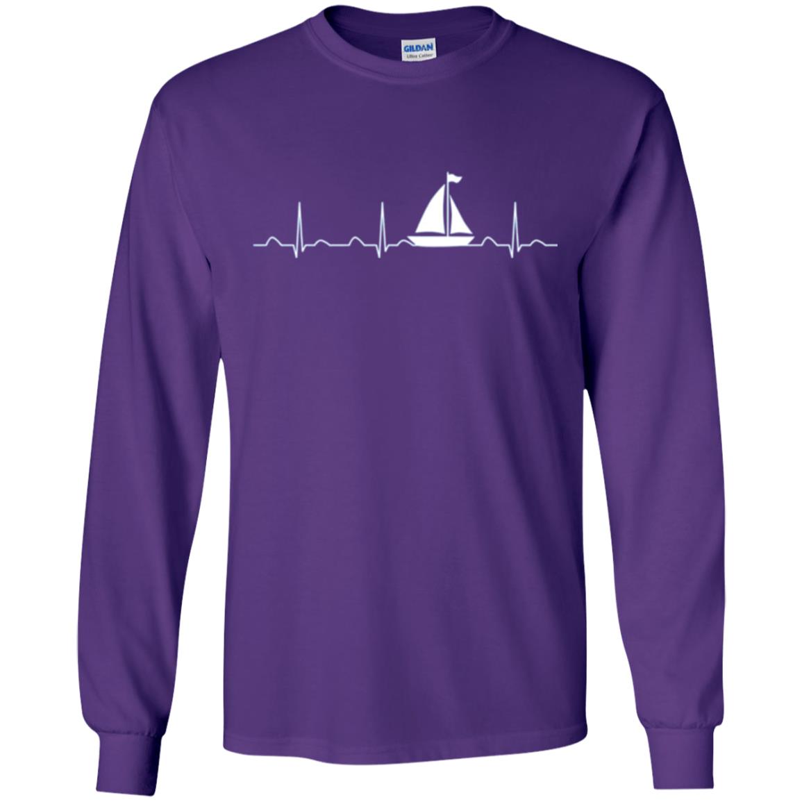 Boating Sailor T-shirt Heartbeat Purple