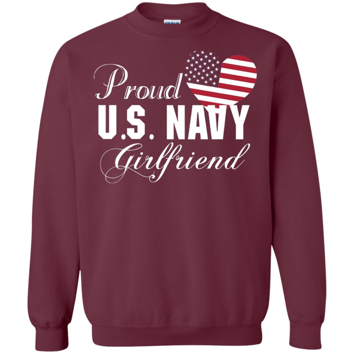 Pride U.s. Army Shirt Proud Navy Girlfriend Heart Maroon