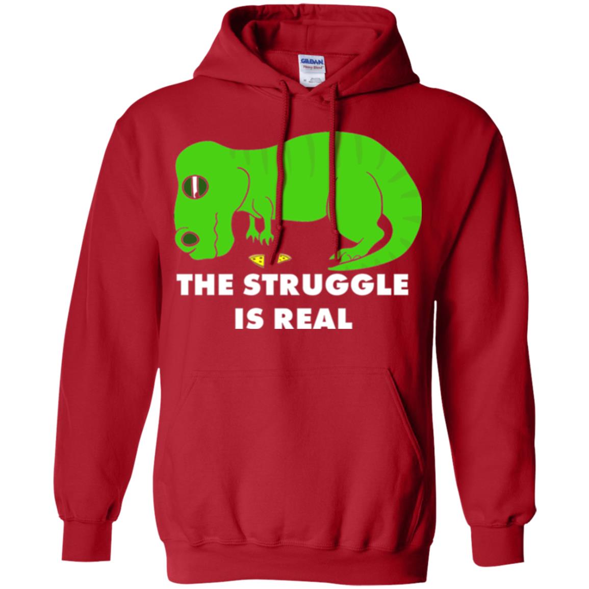 Funny Dinosaus T-shirt The Struggle Is Real Red