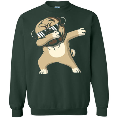 Dog Lover T-shirt Dabbing Pug T-shirt Forest Green