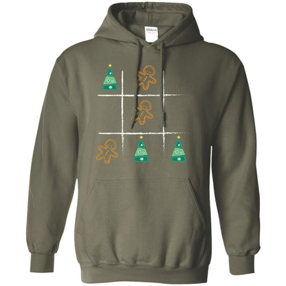 Christmas T-shirt Tic Tac Toe Board Game Military Green