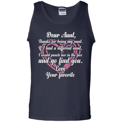 Dear Aunt Thank For Being My Aunt Family T-shirt Navy