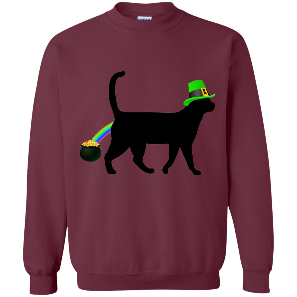 Cat Leprechaun Funny Cat Saint Patrick_s Day T-shirt Maroon