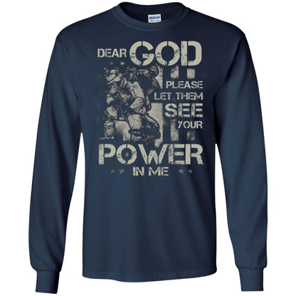 Dear God Please Let Them See Yuor Future In Me Military Shirt Navy