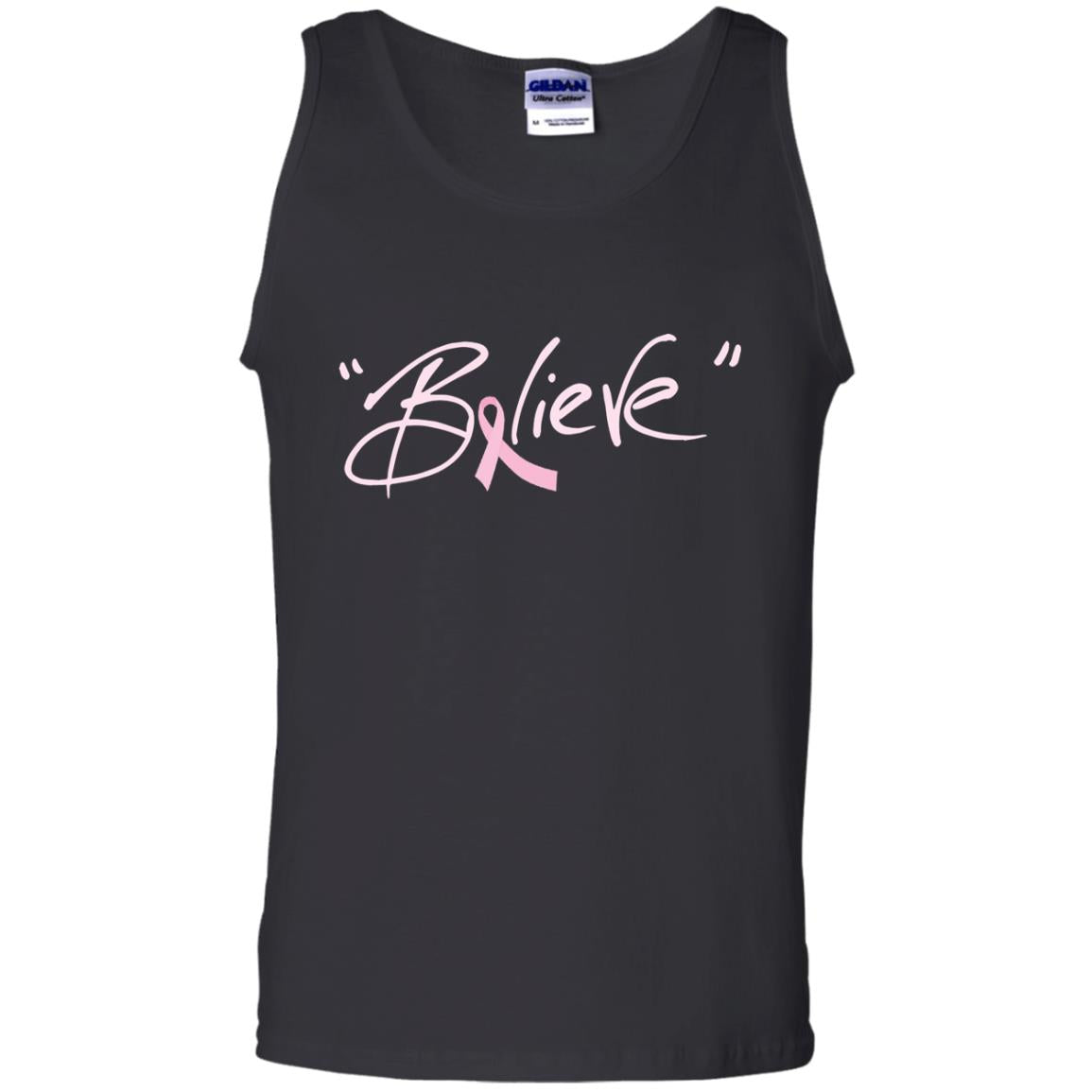 Breast Cancer Awareness Shirt Pink Ribbon Believe Black
