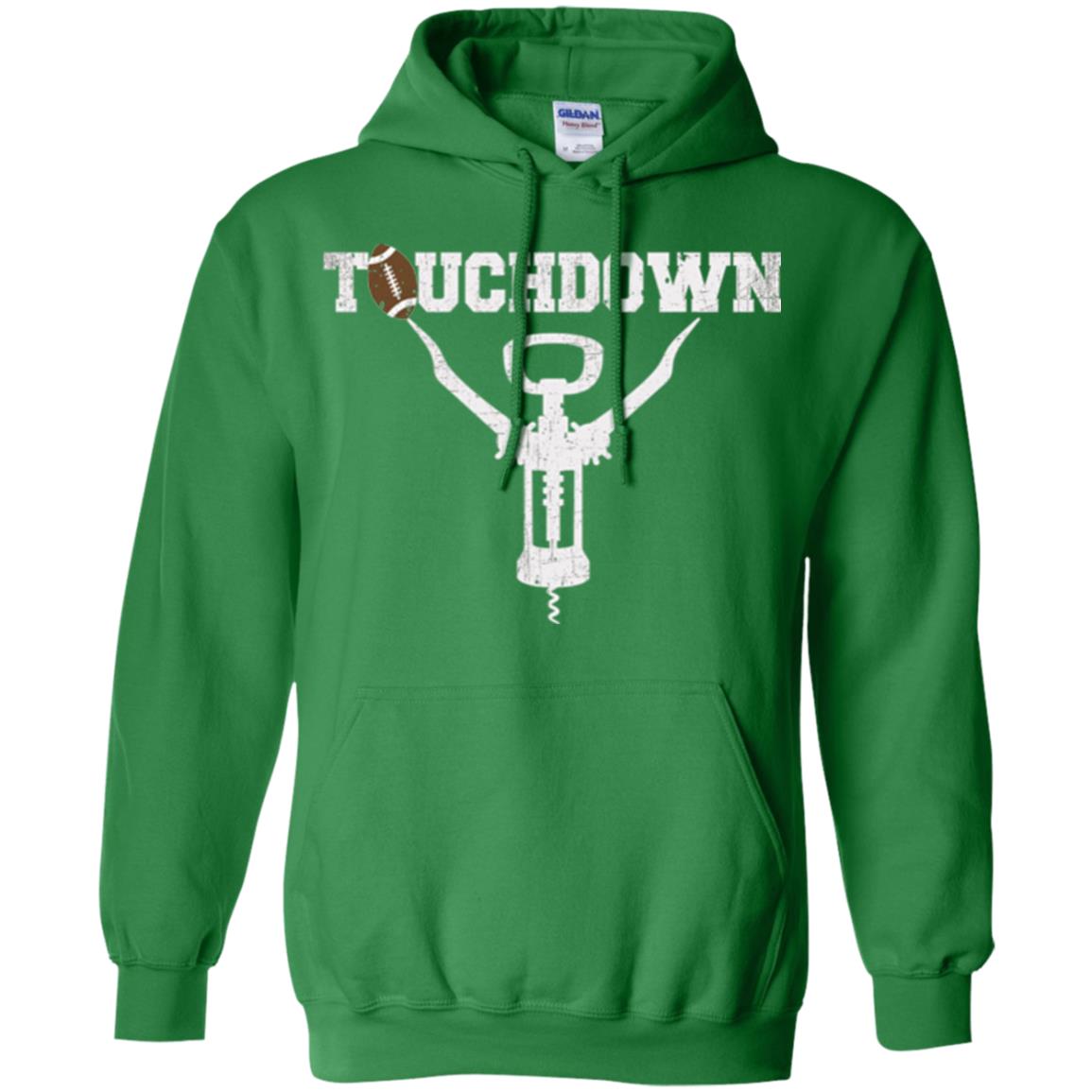 Football T-shirt Touchdown Funny Football Wine Lovers Irish Green