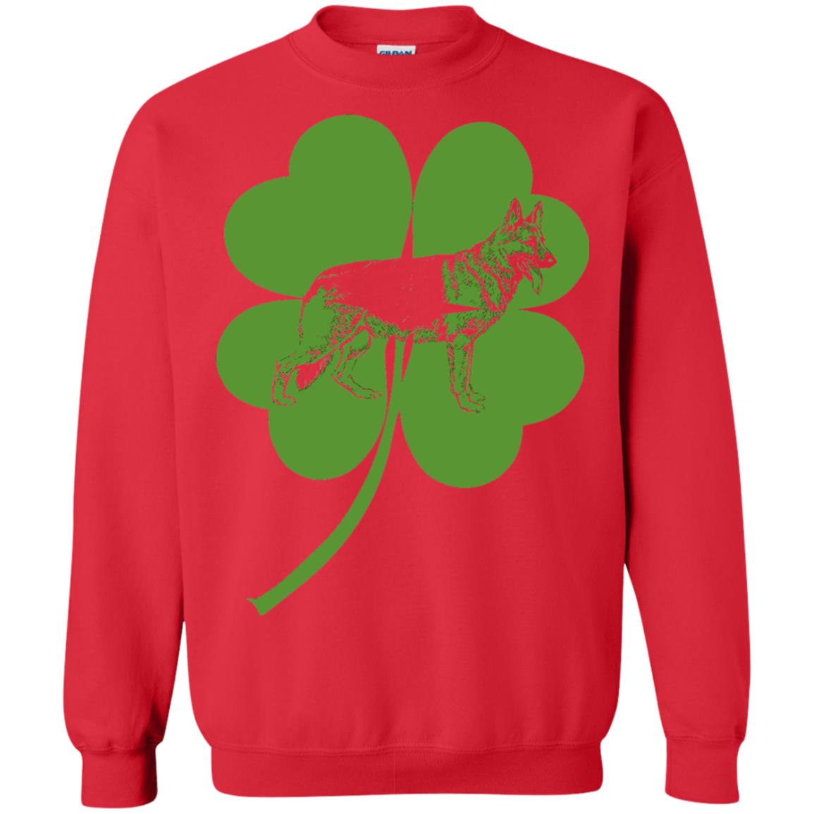 German Shepherd Saint Patrick_s Day T-shirt Red
