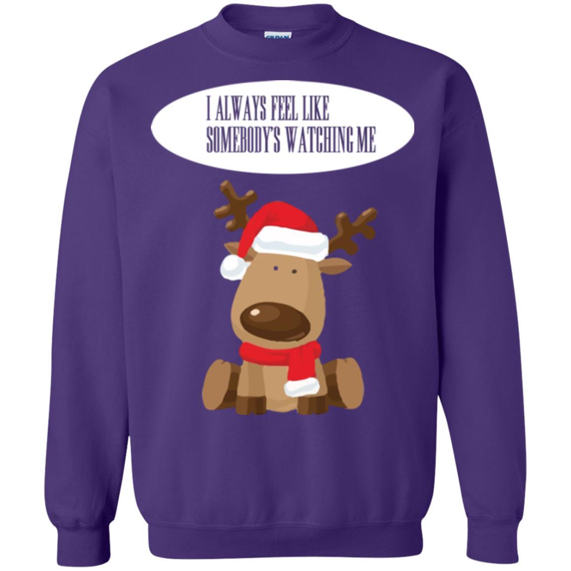 Christmas T-shirt I Always Feel Like Somebody's Watching Me Purple
