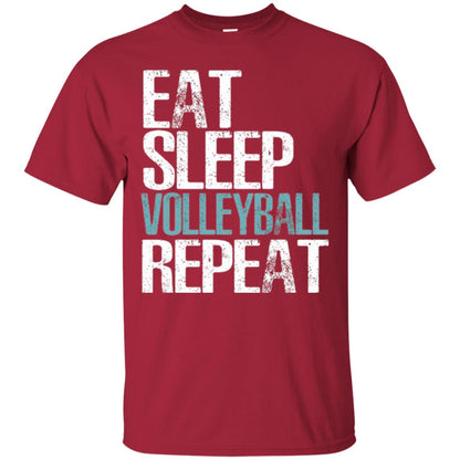 Volleyball T-shirt Eat Sleep Volleyball Repeat Cardinal