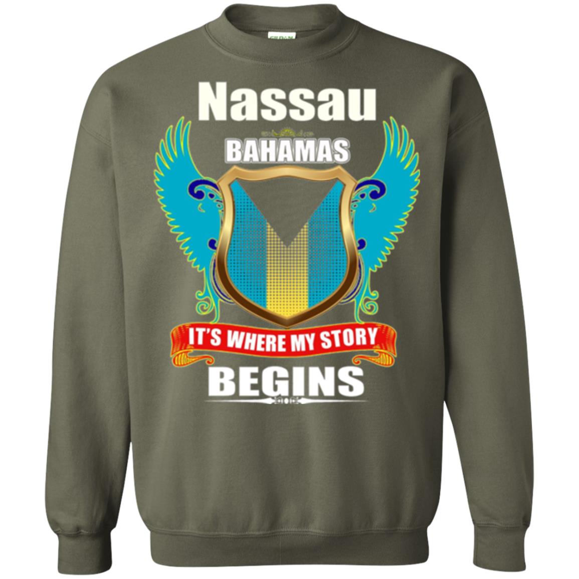 Bahamian T-shirt Nassau Bahamas T-shirt Military Green