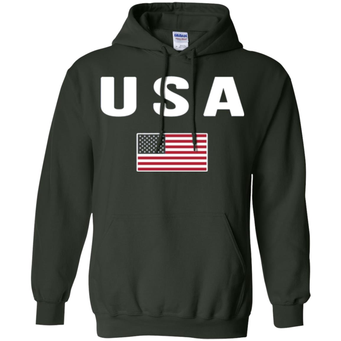 American Flag Us America United States T-shirt Forest Green
