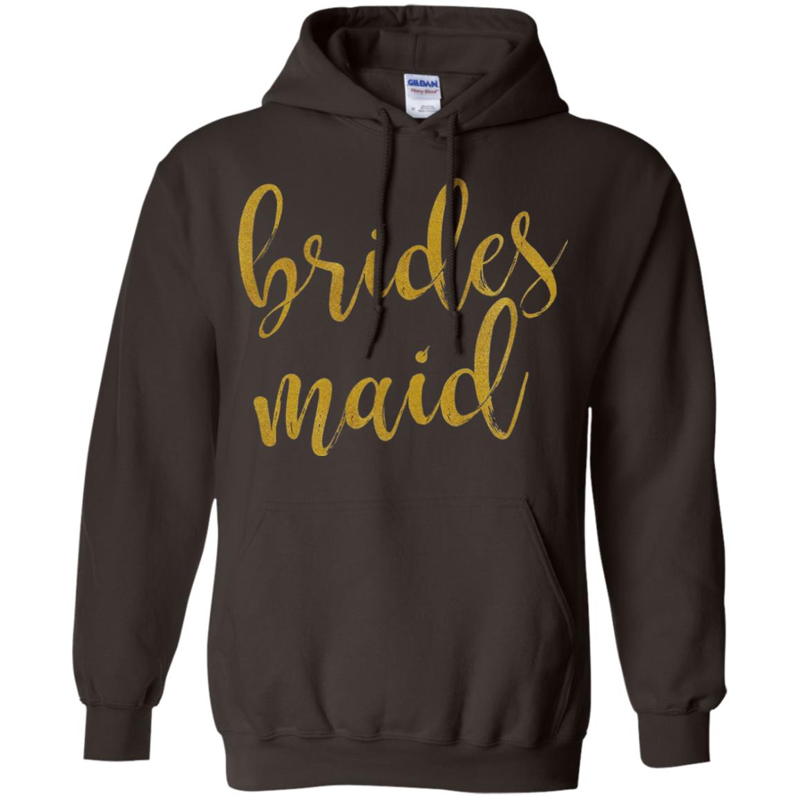 Bridesmaid Gold Glitter Bridal Shower T-shirt Dark Chocolate