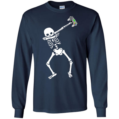 Gamer T-shirt Dabbing Skeleton Navy