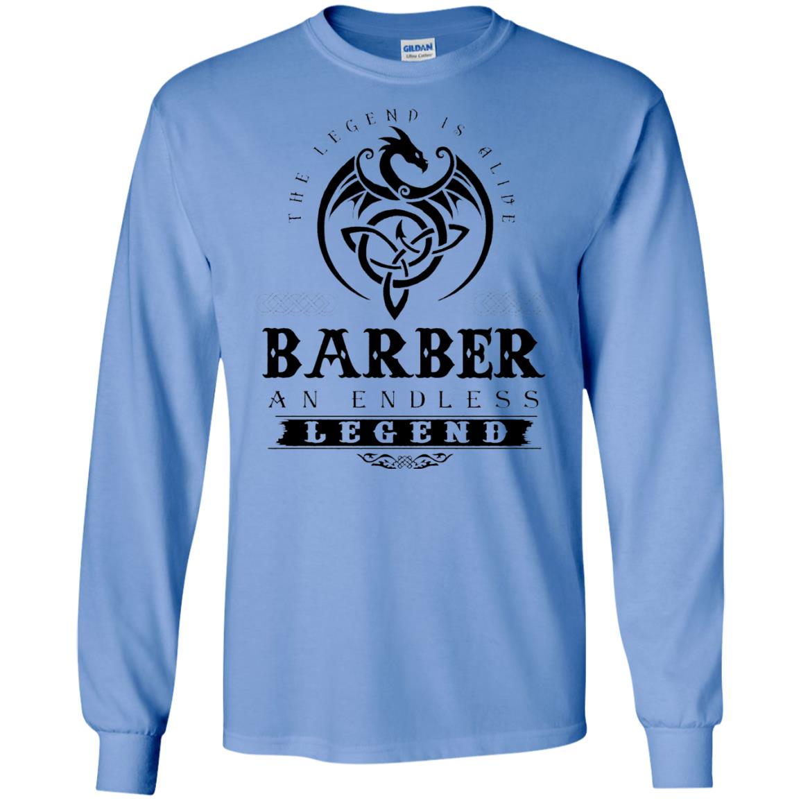 Barber T-shirt The Legend Is Alive Carolina Blue