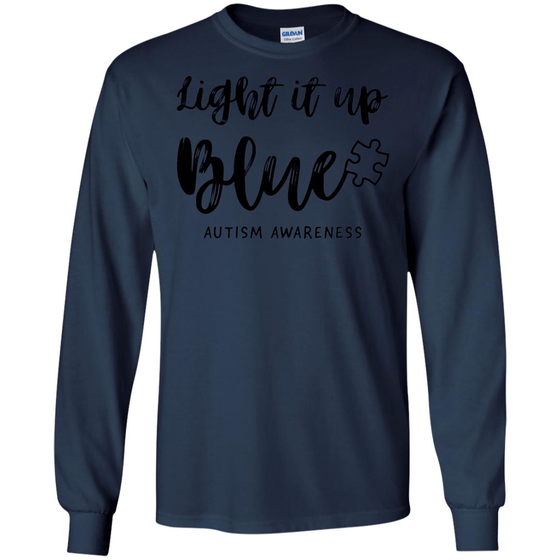 Autism Awareness Shirts Light It Up Blue Navy