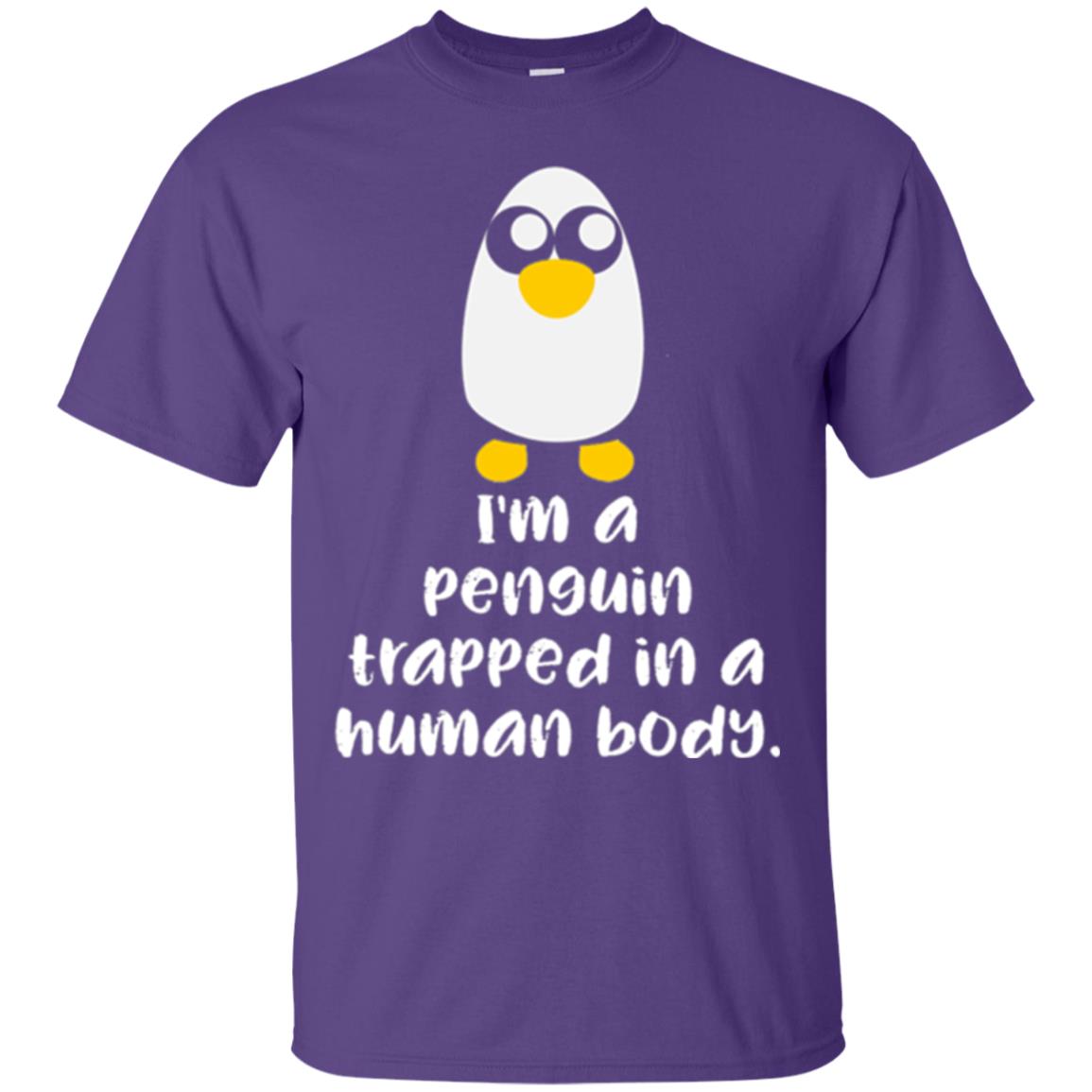 Penguin Lovers T-shirt I_m A Penguin Trapped In A Human Body Purple
